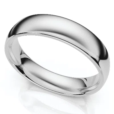 Pompeii3 6mm Wide High Polished Wedding Band 950 Platinum Plain Dome Ring Size Selectable In Metallic