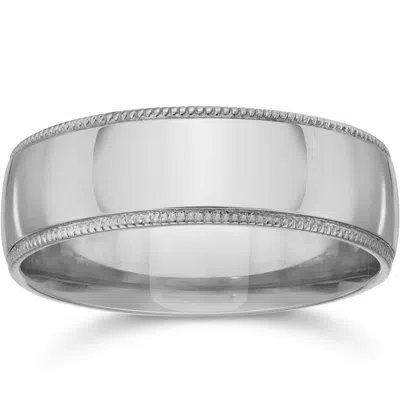 Pompeii3 6mm Wide Milgrain Edge Wedding Band 950 Platinum Size Selectable In Multi