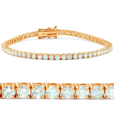 Pompeii3 7 1/2 Ct Diamond Tennis Bracelet 14k Rose Gold 7" In Multi