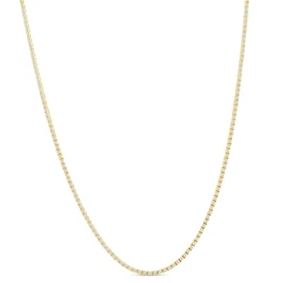 Pompeii3 7 1/2ct Tw Round Diamond Tennis Necklace 14k Yellow Gold 17" In Multi