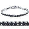 Pompeii3 7 1/4 Ct Black Diamond Tennis Bracelet 14k White Gold 7" In Black