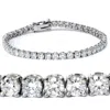 Pompeii3 7 Ct T. W. Round Lab Grown Diamond Tennis Bracelet 14k White Gold 7" In Silver