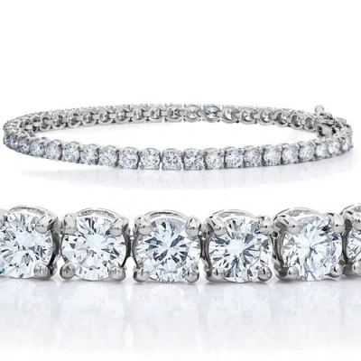 Pompeii3 7 Tcw 14k White Gold Diamond Round Cut Tennis Bracelet In Multi