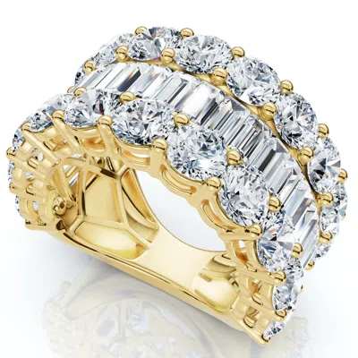 Pompeii3 7.50ct Baguette & Round Diamond Ring 10k Gold Lab Grown In Multi