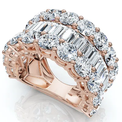 Pompeii3 7.50ct Baguette & Round Diamond Ring 10k Gold Lab Grown