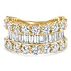 Pompeii3 7.50ct Wide Diamond Ring Stackable Anniversary Ring Yellow Gold Lab Grown In Multi