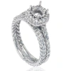 Pompeii3 7/8ct Braided Engagement Wedding Ring Set 14k White Gold In Multi