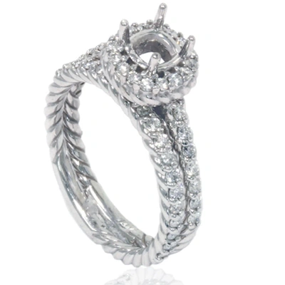 Pompeii3 7/8ct Braided Engagement Wedding Ring Set 14k White Gold In Multi