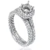 Pompeii3 7/8ct Braided Engagement Wedding Ring Set 14k White Gold In Silver