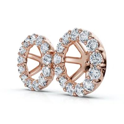 Pompeii3 7/8ct Diamond Earring Jacket 14k Gold Fits 6-6.5mm Round Stone Lab Grown