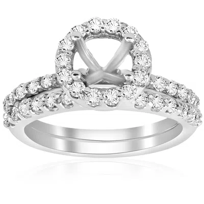 Pompeii3 7/8ct Diamond Engagement Wedding Ring Setting 14k White Gold Mounting In Multi