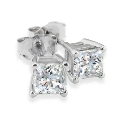 Pompeii3 7/8ct Diamond Studs 14k White Gold In Multi