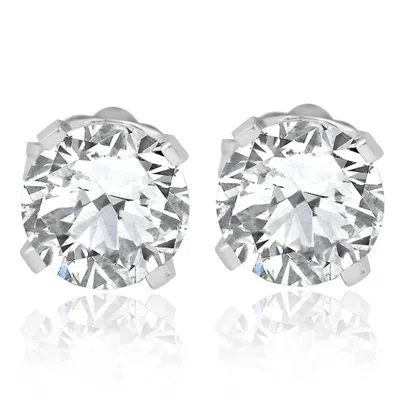 Pompeii3 7/8ct Diamond Studs 14k White Gold In Multi
