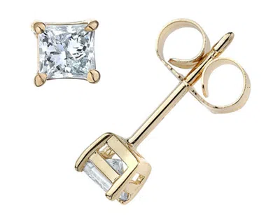 Pompeii3 7/8ct Diamond Studs 14k Yellow Gold In Silver