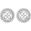 Pompeii3 7/8ct Double Halo Diamond Earring Jackets 14k White Gold (for 8mm Pearls) In Multi