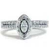 Pompeii3 7/8ct Marquise Diamond Wedding Ring Set 14k Gold In Multi