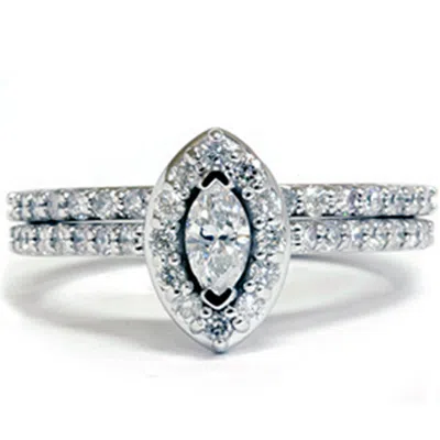 Pompeii3 7/8ct Marquise Diamond Wedding Ring Set 14k Gold In Multi