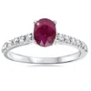 Pompeii3 7/8ct Oval Ruby & Diamond Ring 14k White Gold In Multi