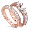 Pompeii3 7/8ct Vintage Engagement Ring Mount Set 14k Rose Gold In Silver