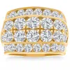 Pompeii3 7ct Diamond Men's Four Row Anniversary Ring In 10k Yellow Gold In Multi