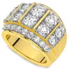 Pompeii3 7ct Diamond Mens Anniversary Ring In 10k Yellow Gold In Silver