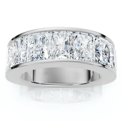 Pompeii3 7ct Diamond Radiant Cut Men's Ring 14k Gold Or Platinum In Gray