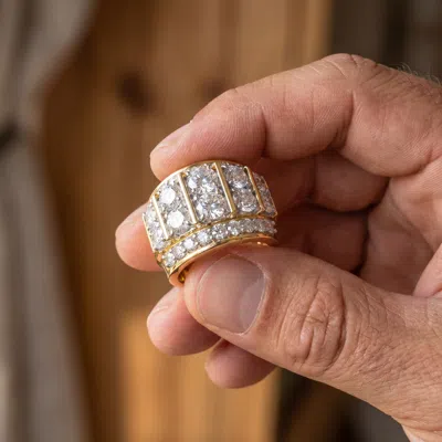 Pompeii3 7ct Diamond Mens Anniversary Ring In 10k Yellow Gold In Neutral