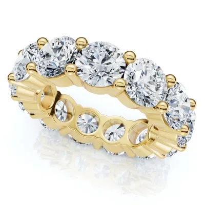 Pompeii3 7ct Diamond Round Cut Eternity Ring 14k Gold Lab Grown Anniversary Band In Metallic