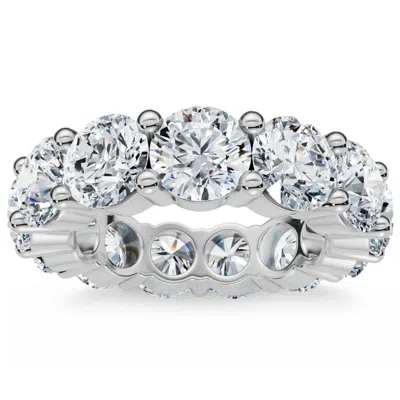 Pompeii3 7ct Diamond Round Cut Eternity Ring 14k Gold Lab Grown Anniversary Band In Silver