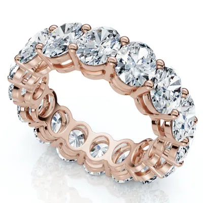 POMPEII3 7CT OVAL DIAMOND ETERNITY RING 14K GOLD OR PLATINUM LAB GROWN EF/VS