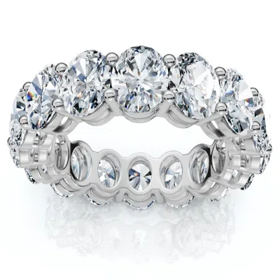 Pompeii3 7ct Oval Diamond Eternity Ring 14k Gold Or Platinum Lab Grown In Silver