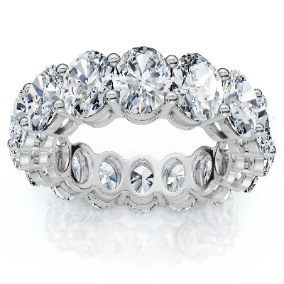 Pompeii3 7ct Oval Diamond Eternity Ring 14k Gold Or Platinum Lab Grown In Metallic