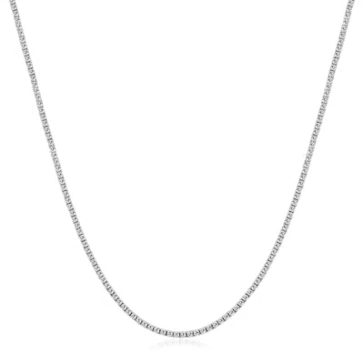 Pompeii3 7ct Tw Diamond Tennis Necklace 4-prong 14k White Gold 16.5" Lab Grown In Multi