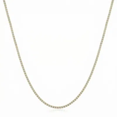 Pompeii3 7ct Tw Diamond Tennis Necklace 4-prong 14k Yellow Gold 16.5" Lab Grown