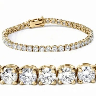 Pompeii3 7ct Tw Round Lab Grown Diamond Women's Tennis Bracelet 14k Yellow Gold 7"