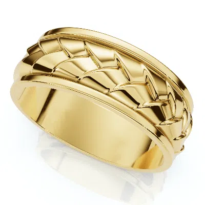 Pompeii3 7mm 14k Gold Men's Braided Design Wedding Band