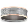 Pompeii3 7mm 14k Rose Gold & Black Grooved Mens Ring Wedding Band In Multi
