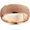 Pompeii3 7mm 14k Rose Gold Hammered Wedding Band Beveled Edge Mens Size Selectable In Multi