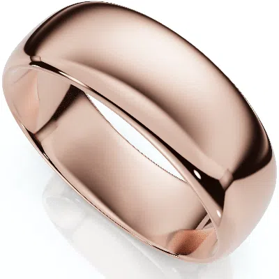 Pompeii3 7mm Wide Low-dome High Polished Band 14k Rose Gold Wedding Ring Size Selectable