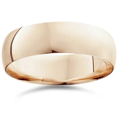 Pompeii3 7mm Dome High Polished Wedding Band 14k Rose Gold Size Selectable In Multi