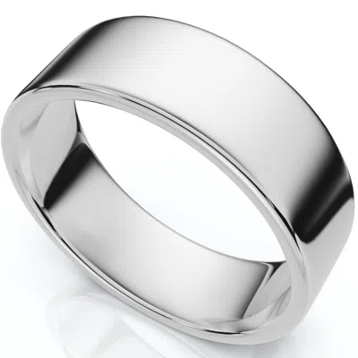Pompeii3 7mm Flat High Polished Wedding Band 10k White Gold Plain Mens Ring Comfort Fit Size Selectable In Pink
