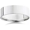 Pompeii3 7mm Flat High Polished Wedding Band 10k White Gold Plain Mens Ring Comfort Fit Size Selectable In Multi