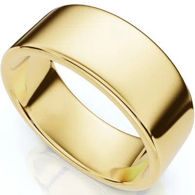 Pompeii3 7mm Flat High Polished Wedding Band 10k Yellow Gold Size Selectable