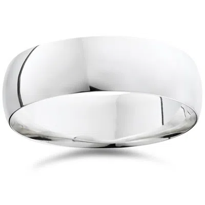 Pompeii3 7mm Plain Platinum Comfort Fit Wedding Band Ring Size Selectable In Multi
