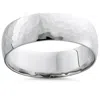 Pompeii3 7mm Polished Hammered Wedding Band 10k White Gold Size Selectable In Multi
