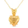 Pompeii3 7mm Women's Heart Pendant In Citrine 14k White, Rose, Or Yellow Gold Necklace In Orange