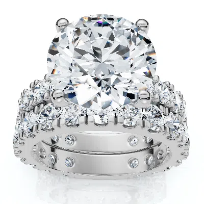 Pompeii3 .84ct Women's Diamond 3/4 Eternity Wedding Ring 14k Gold Lab Grown In Silver