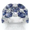 Pompeii3 8.50ct Blue Sapphire Wide Anniversary Ring 14k Gold Lab Grown Ef/vs In Metallic