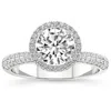 Pompeii3 .86ct Pave Diamond Halo Engagement Ring Lab Grown White, Yellow, Or Rose Gold In Multi