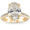 Pompeii3 8.90ct Tw Oval Moissanite Lab Grown Heirloom Engagement Ring 14k Yellow Gold In Silver